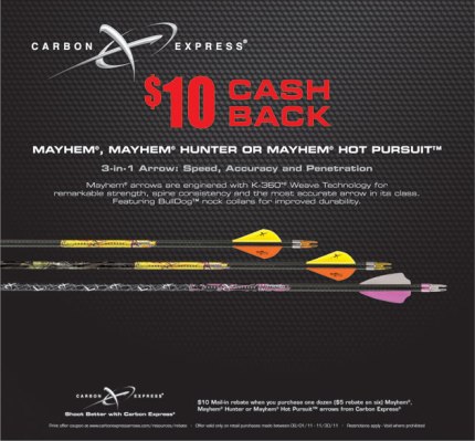 mayhem arrow rebate form